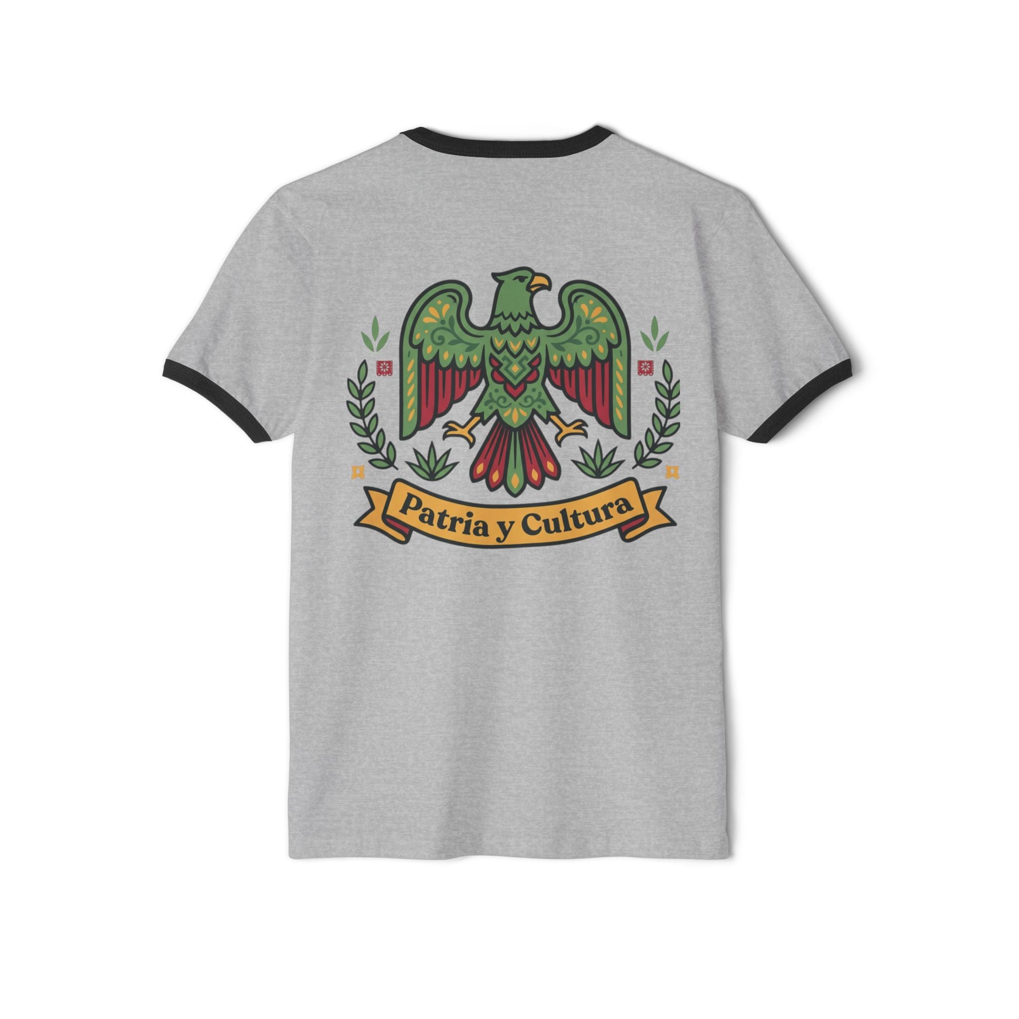 Ringer T-Shirt — Mexican Eagle “Patria y Cultura” Crest