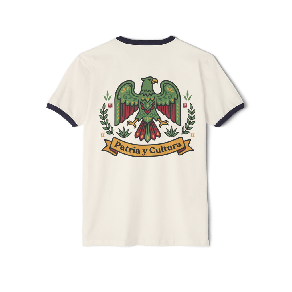 Ringer T-Shirt — Mexican Eagle “Patria y Cultura” Crest