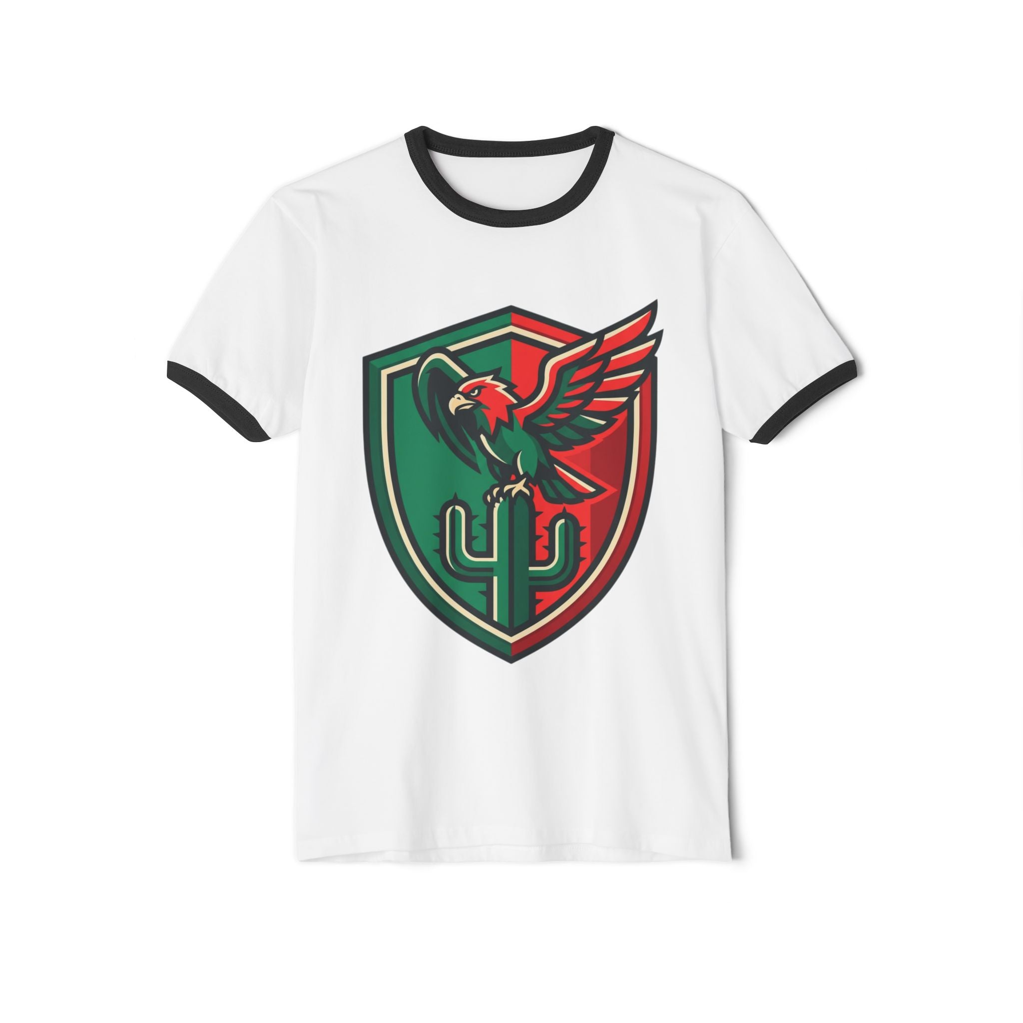 Ringer T-Shirt — Mexican Eagle “Patria y Cultura” Crest
