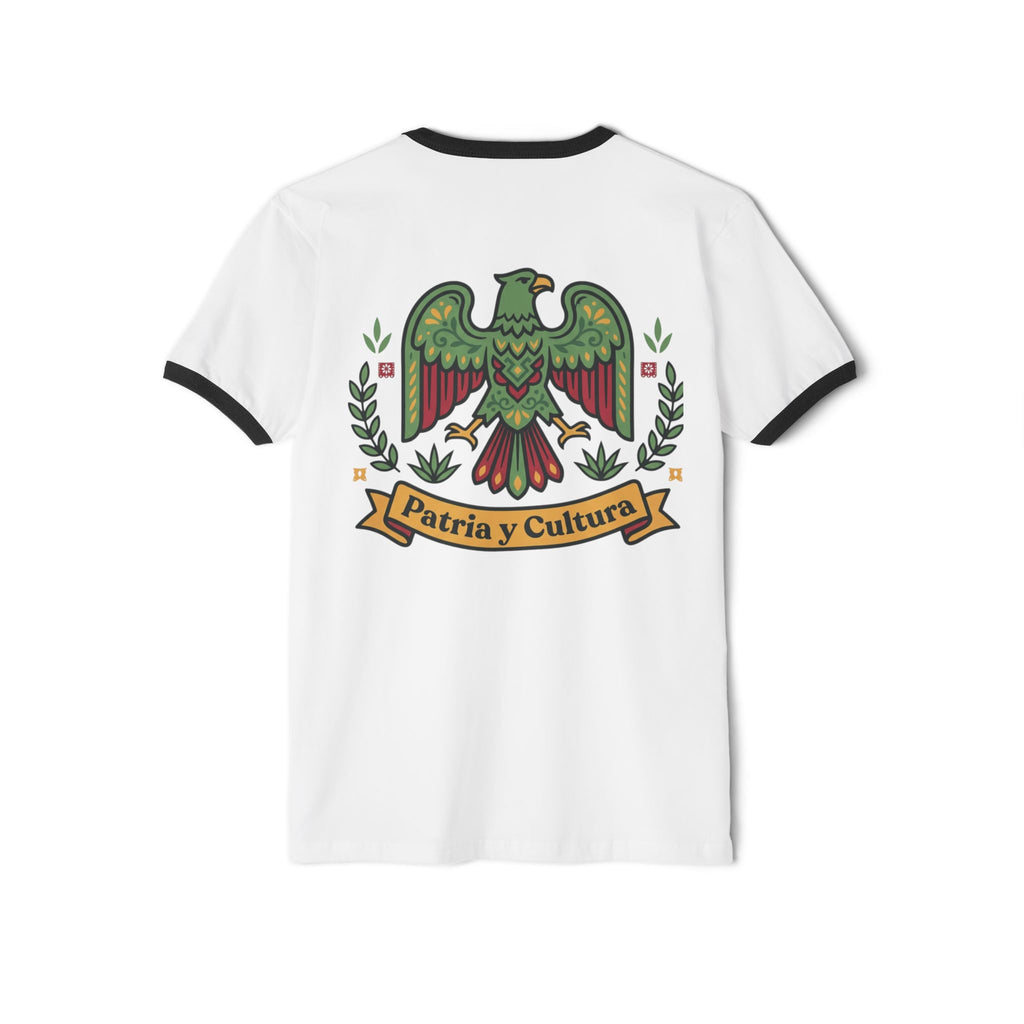Ringer T-Shirt — Mexican Eagle “Patria y Cultura” Crest
