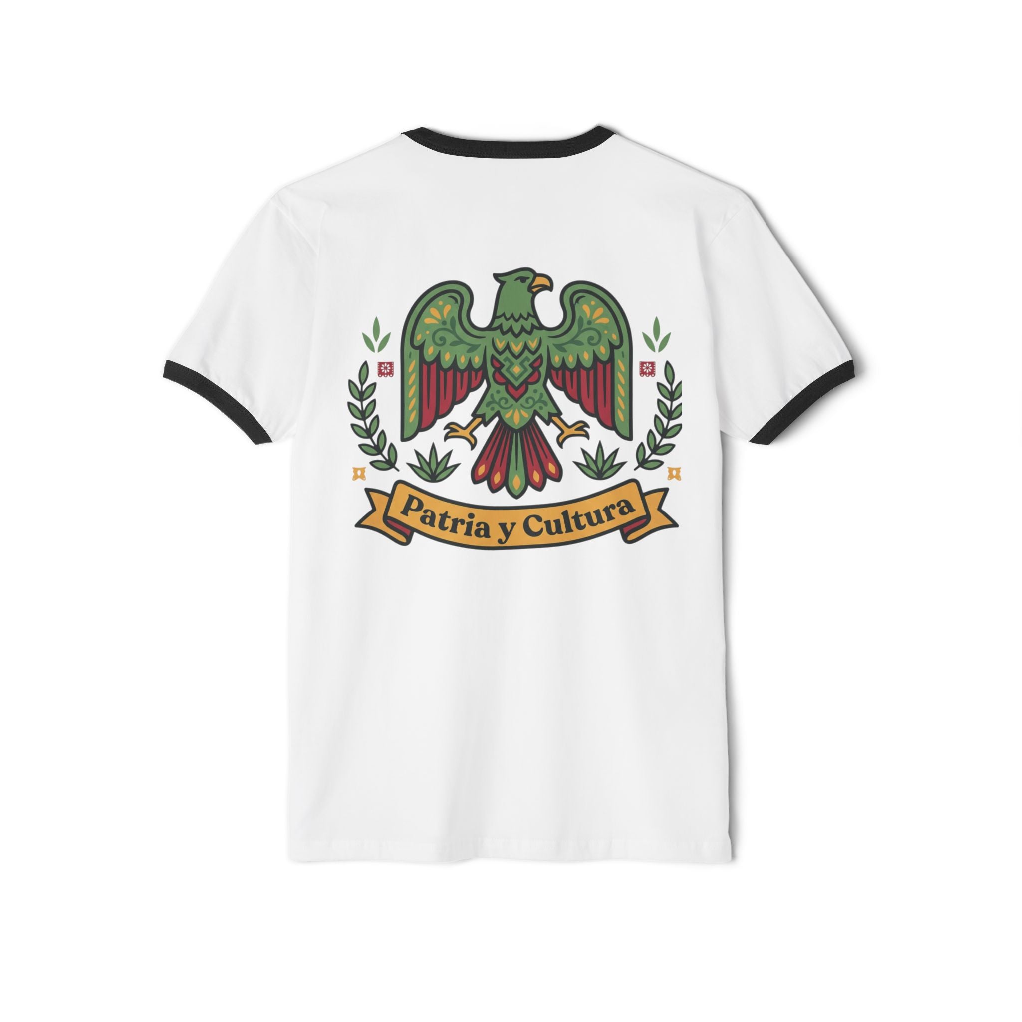 Ringer T-Shirt — Mexican Eagle “Patria y Cultura” Crest