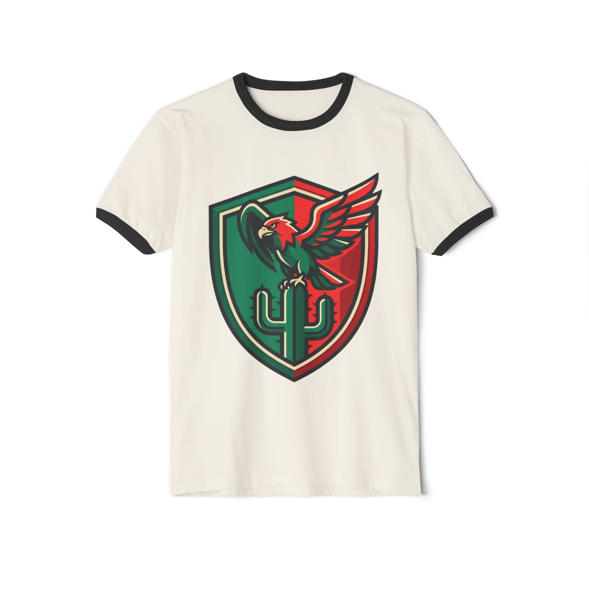 Ringer T-Shirt — Mexican Eagle “Patria y Cultura” Crest