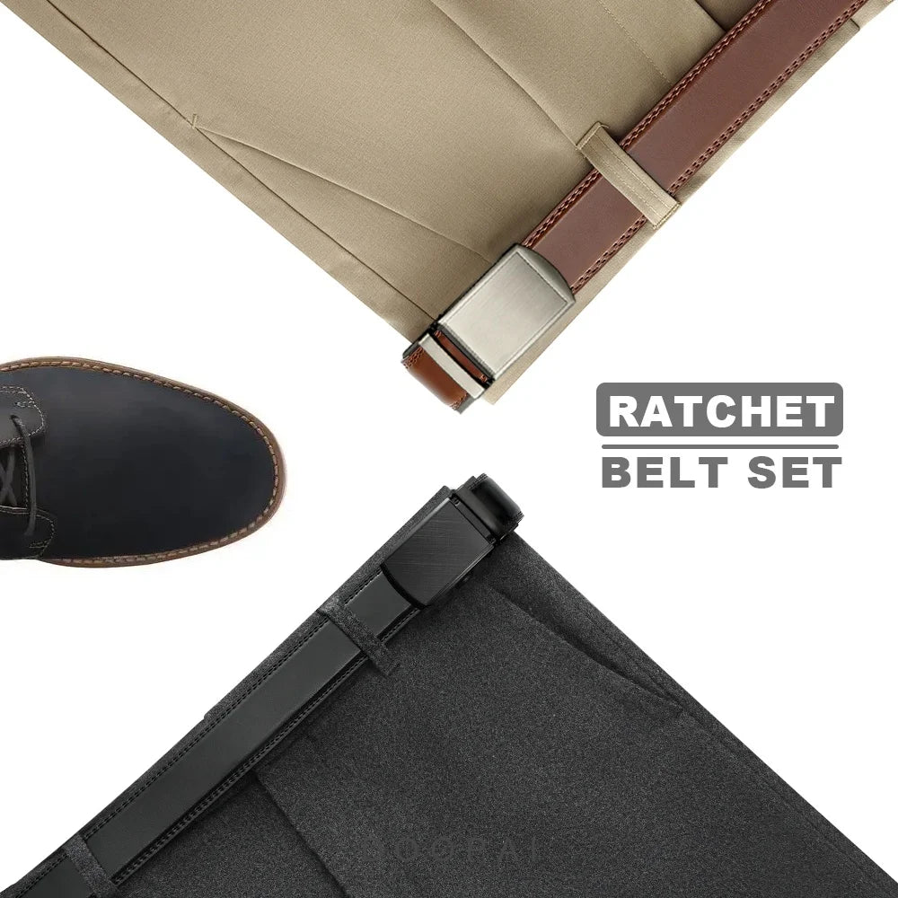 Stylish Unisex Leather Ratchet Belt - Multiple Colors Available for Effortless Fashion and Comfort