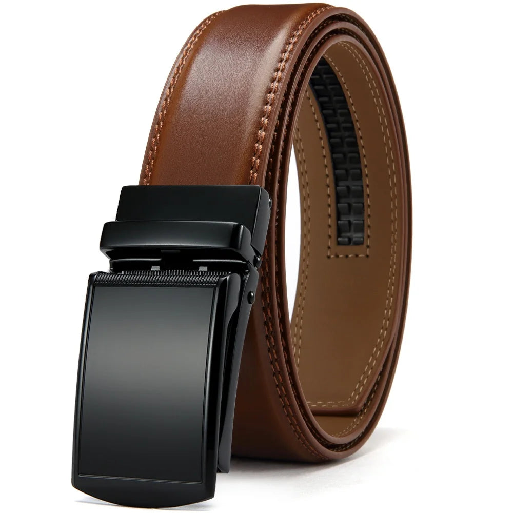 Stylish Unisex Leather Ratchet Belt - Multiple Colors Available for Effortless Fashion and Comfort