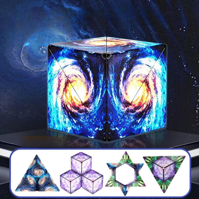 Transform Your Stress into Fun with the Magic Infinite Cosmic Cube - Magnetic Changeable Fidget Toy!