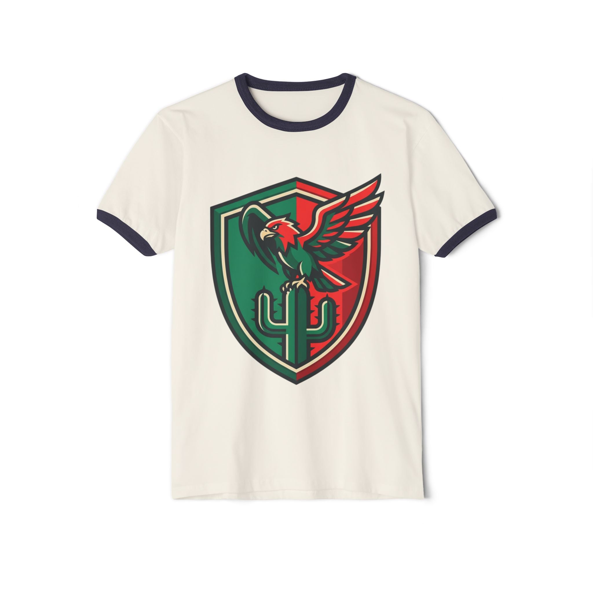 Ringer T-Shirt — Mexican Eagle “Patria y Cultura” Crest