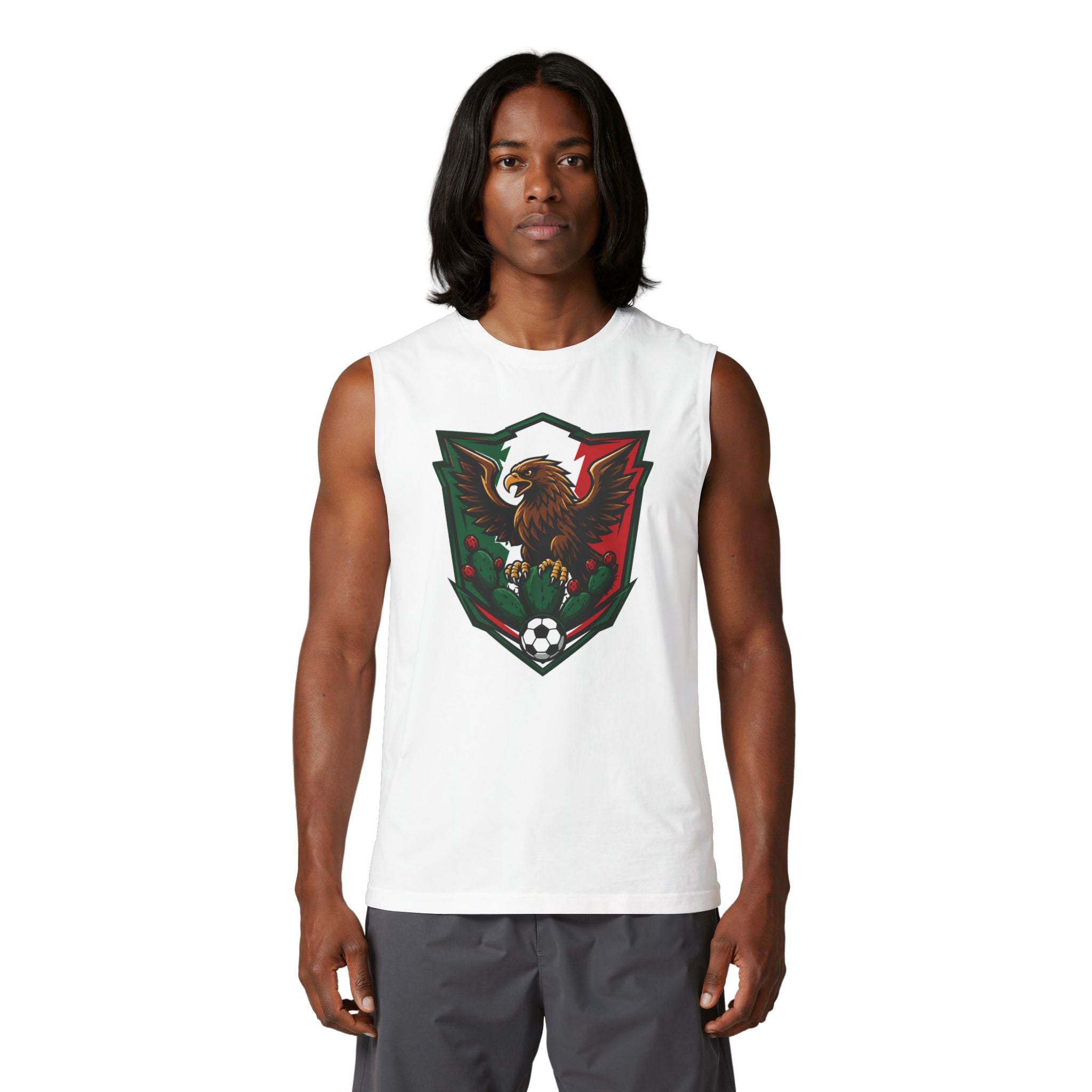 Mexican Eagle Soccer Crest Muscle Tank — Football Team Fan Top