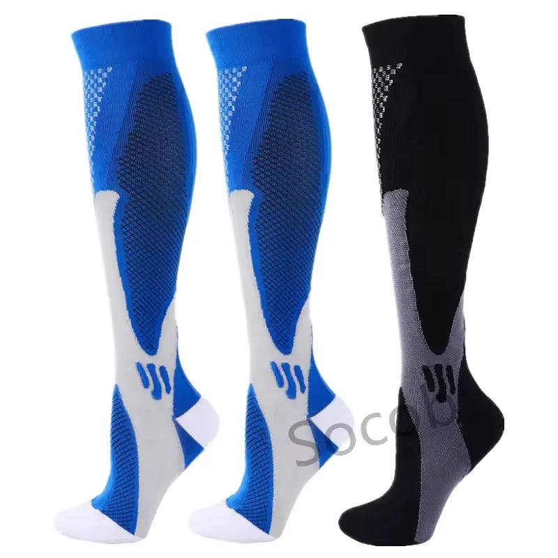 3/6/7 Pairs of Compression Socks Varicose Edema Knee Stretch Socks Outdoor Running Cycling Hiking Sports Socks Gym Yoga Football