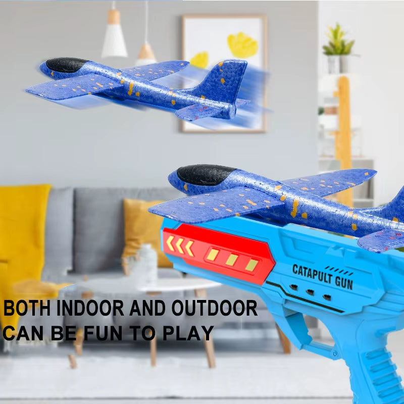 Exciting Foam Ejection Airplane Launcher - Perfect Outdoor Flying Toy for Kids' Birthdays!