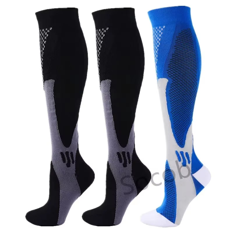 3/6/7 Pairs of Compression Socks Varicose Edema Knee Stretch Socks Outdoor Running Cycling Hiking Sports Socks Gym Yoga Football