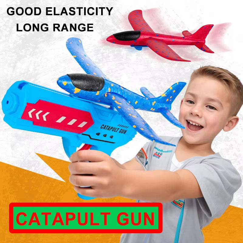 Exciting Foam Ejection Airplane Launcher - Perfect Outdoor Flying Toy for Kids' Birthdays!