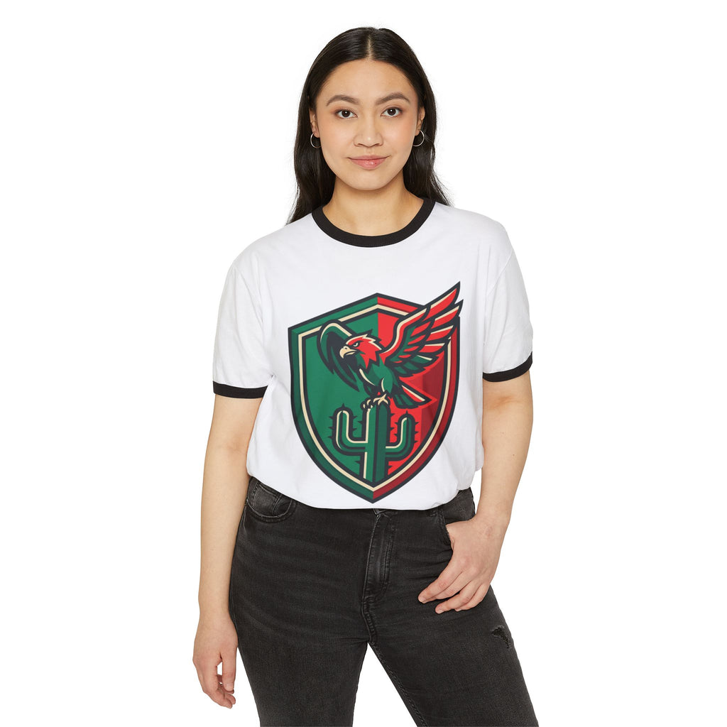Ringer T-Shirt — Mexican Eagle “Patria y Cultura” Crest