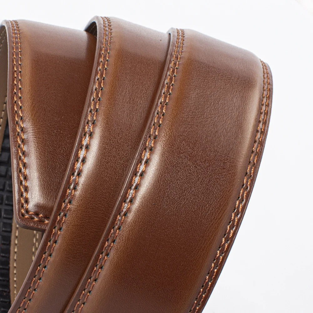 Stylish Unisex Leather Ratchet Belt - Multiple Colors Available for Effortless Fashion and Comfort