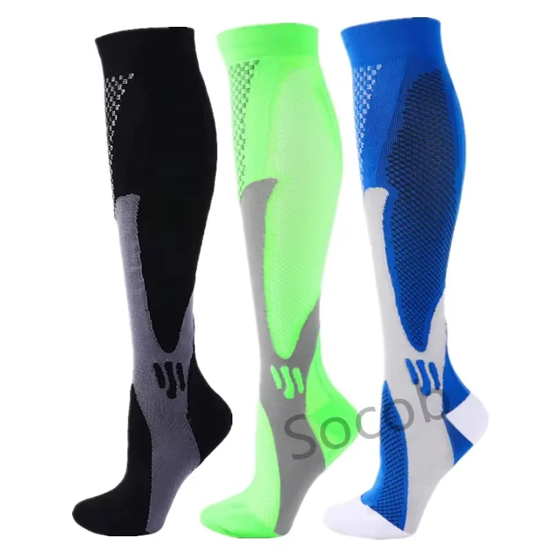 3/6/7 Pairs of Compression Socks Varicose Edema Knee Stretch Socks Outdoor Running Cycling Hiking Sports Socks Gym Yoga Football