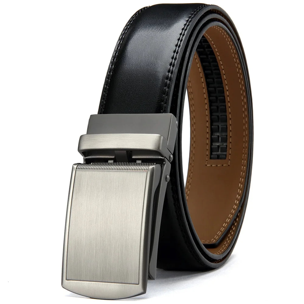 Stylish Unisex Leather Ratchet Belt - Multiple Colors Available for Effortless Fashion and Comfort
