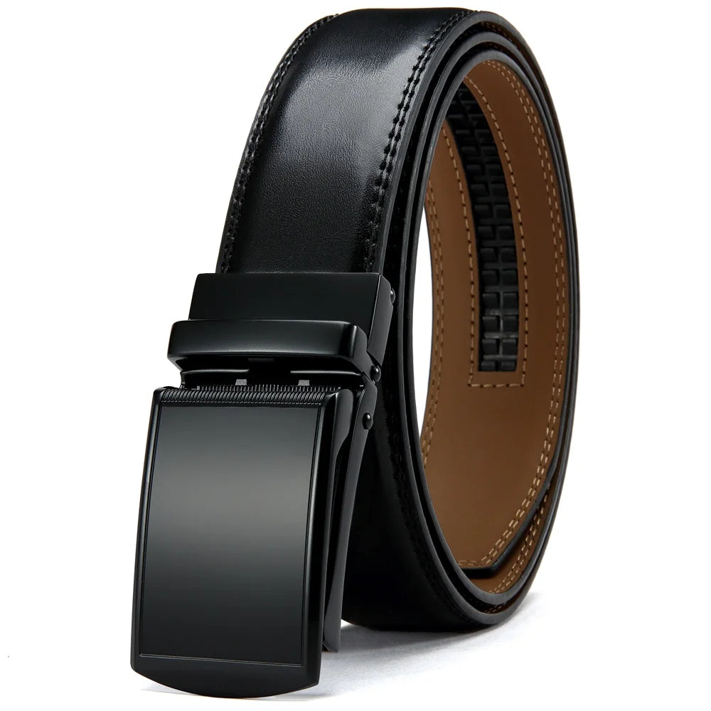 Stylish Unisex Leather Ratchet Belt - Multiple Colors Available for Effortless Fashion and Comfort