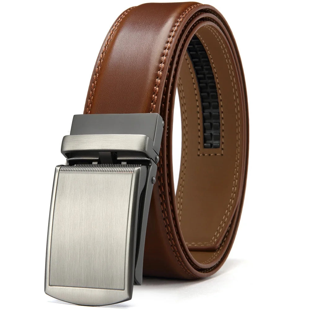 Stylish Unisex Leather Ratchet Belt - Multiple Colors Available for Effortless Fashion and Comfort