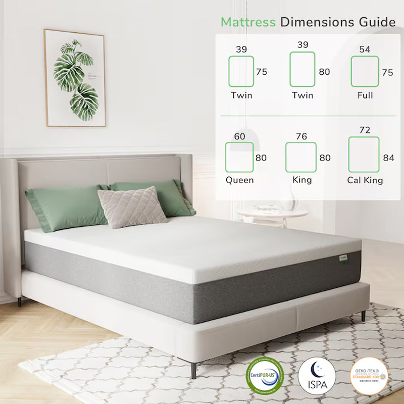12-In Medium Twin Extra Long Memory Foam Mattress in a Box