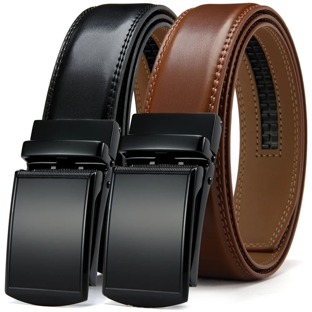 Stylish Unisex Leather Ratchet Belt - Multiple Colors Available for Effortless Fashion and Comfort