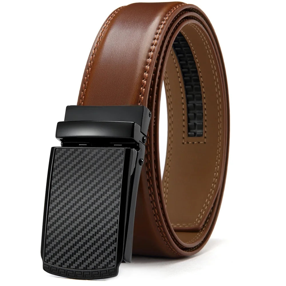 Stylish Unisex Leather Ratchet Belt - Multiple Colors Available for Effortless Fashion and Comfort