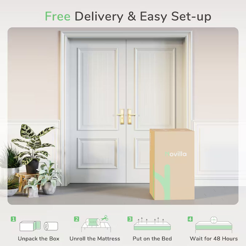 12-In Medium Twin Extra Long Memory Foam Mattress in a Box